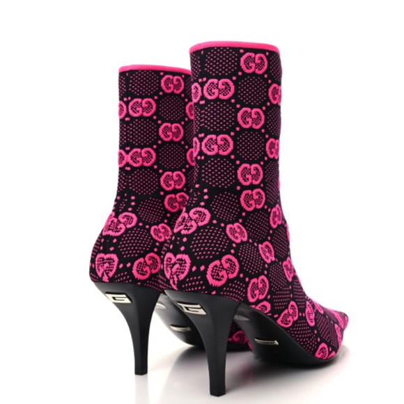 Gucci Technical Jersey Knit GG Monogram Square Ankle Boots Size 40.5 - Picture 4 of 5